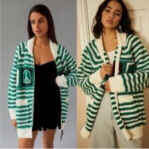 Urban Outfitters BDG Crochet Knit Oversized Cardigan Zip-Up
